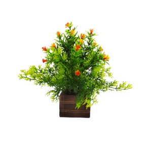 Artificial Flower Plant with Wooden Pot